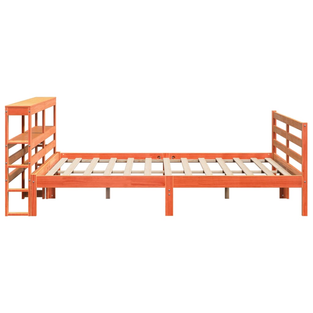 Bed Frame without Mattress Wax Brown 180x200 cm Super King Solid Wood Pine