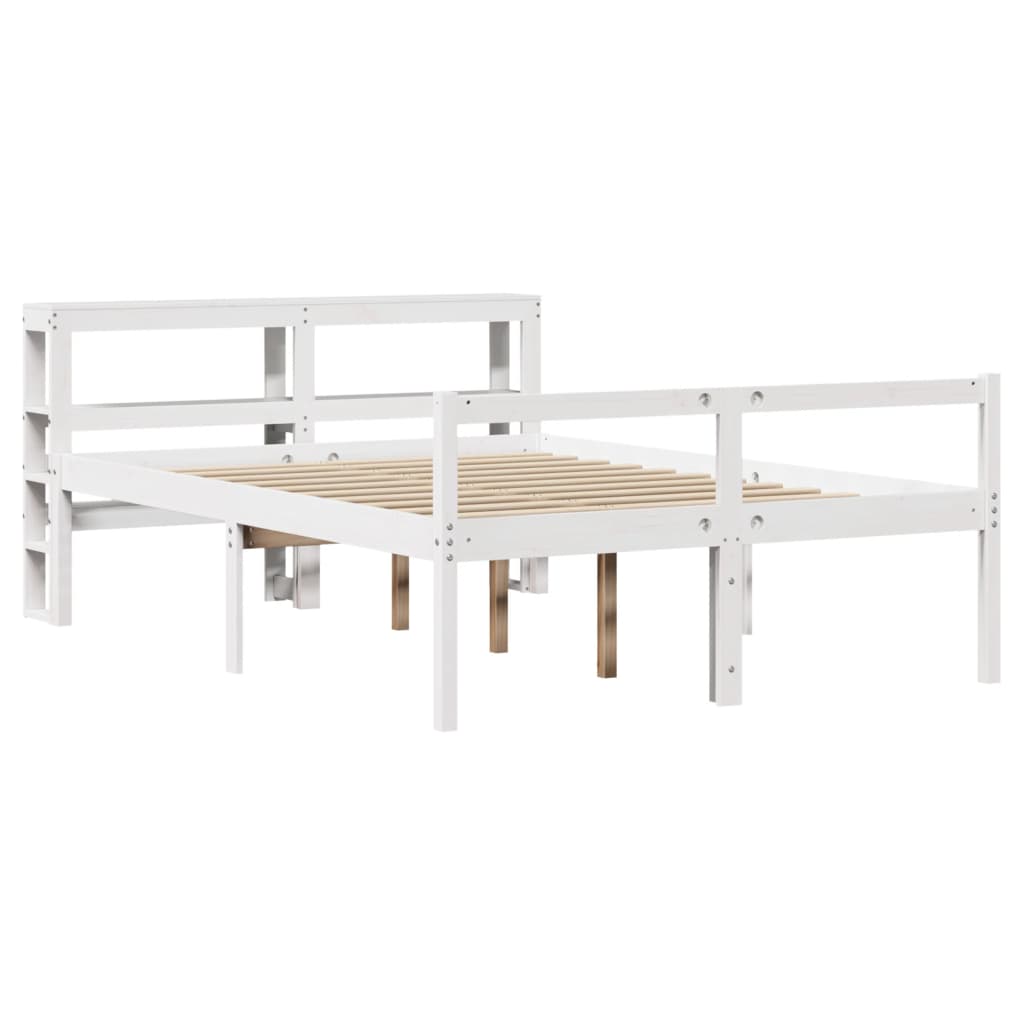 Senior Bed with Headboard without Mattress White 135x190 cm Double