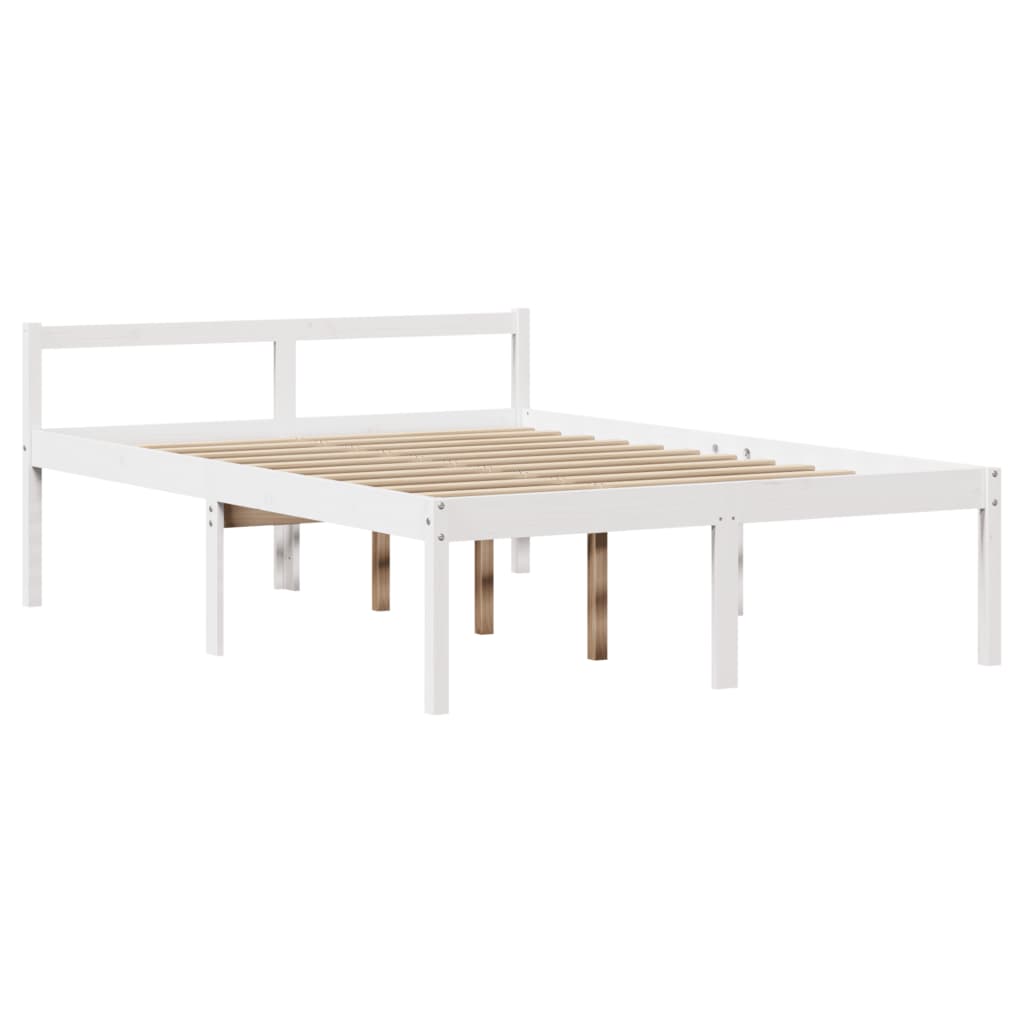 Senior Bed with Headboard without Mattress White 135x190 cm Double