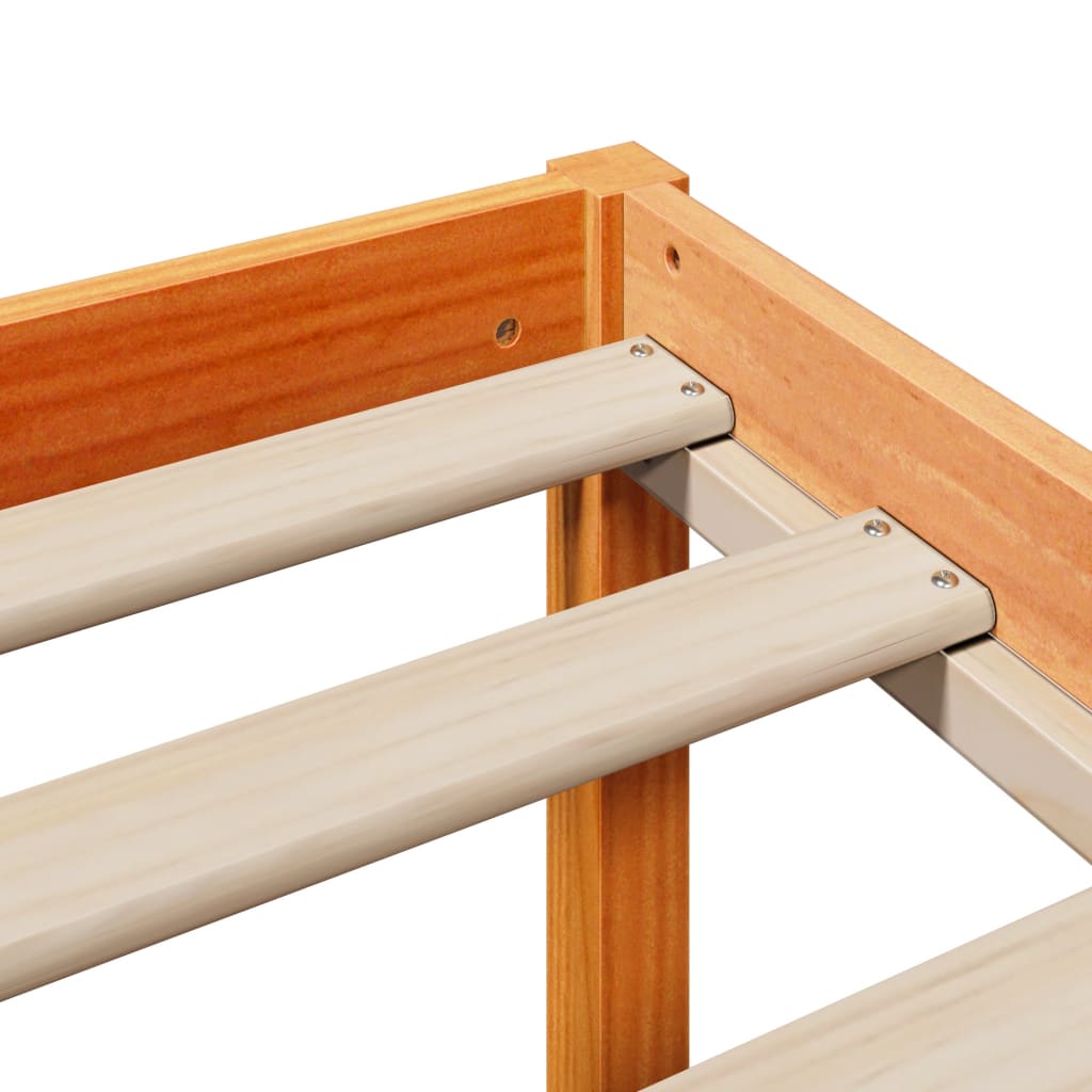 Bed Frame with Headboard without Mattress Wax Brown 135x190 cm Double