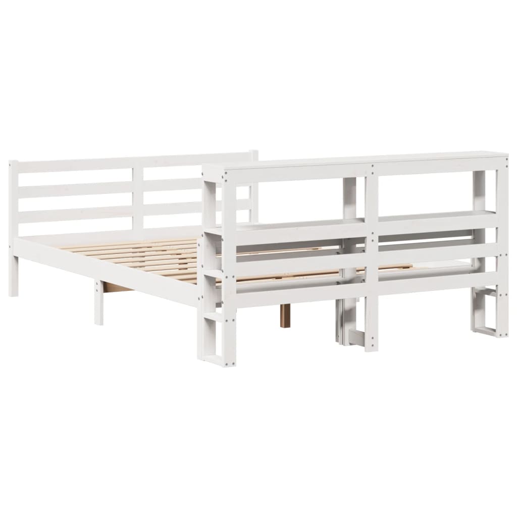 Bed Frame with Headboard without Mattress White 135x190 cm Double