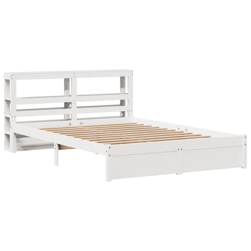 Bed Frame with Headboard without Mattress White 160x200 cm