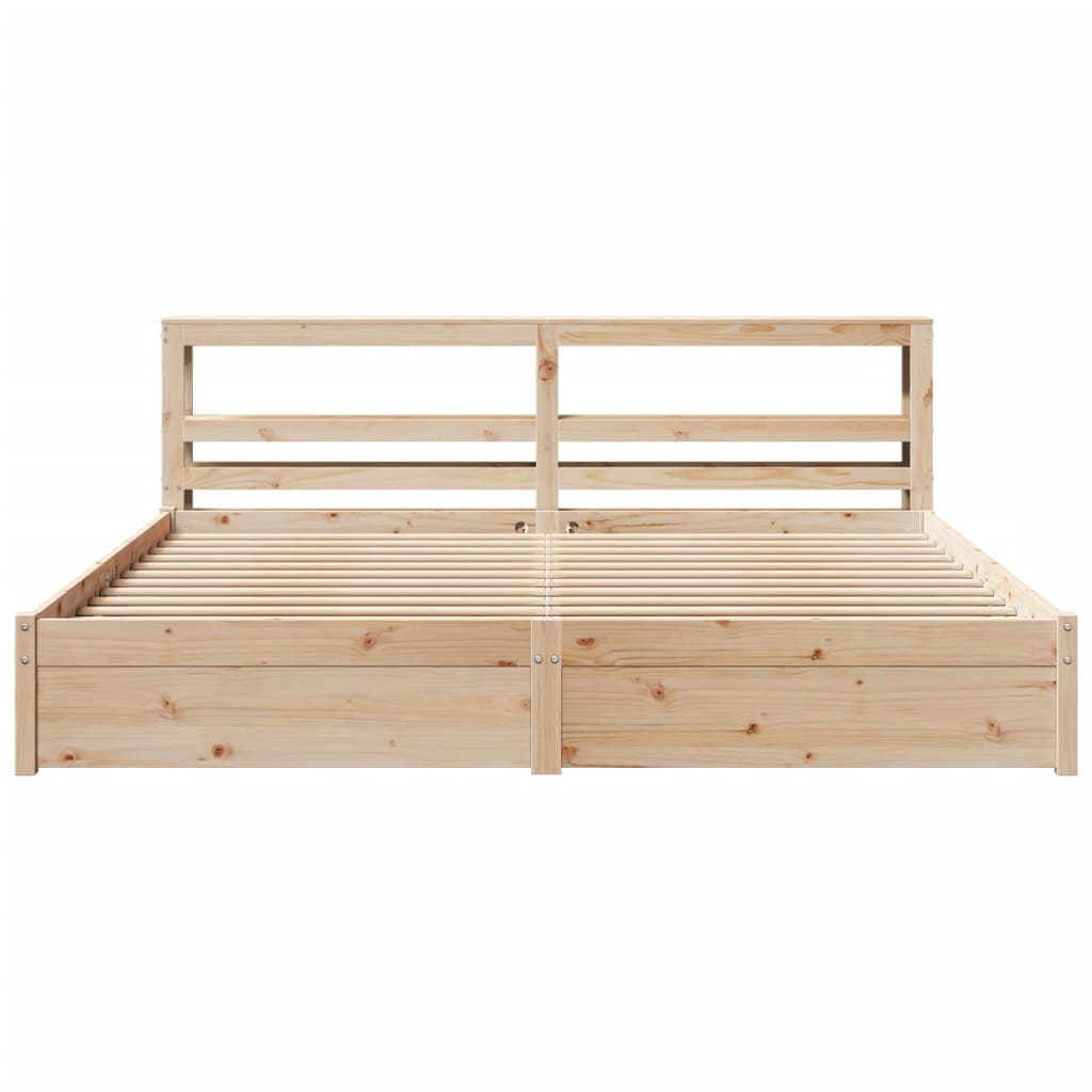 Bed Frame with Headboard without Mattress 200x200 cm