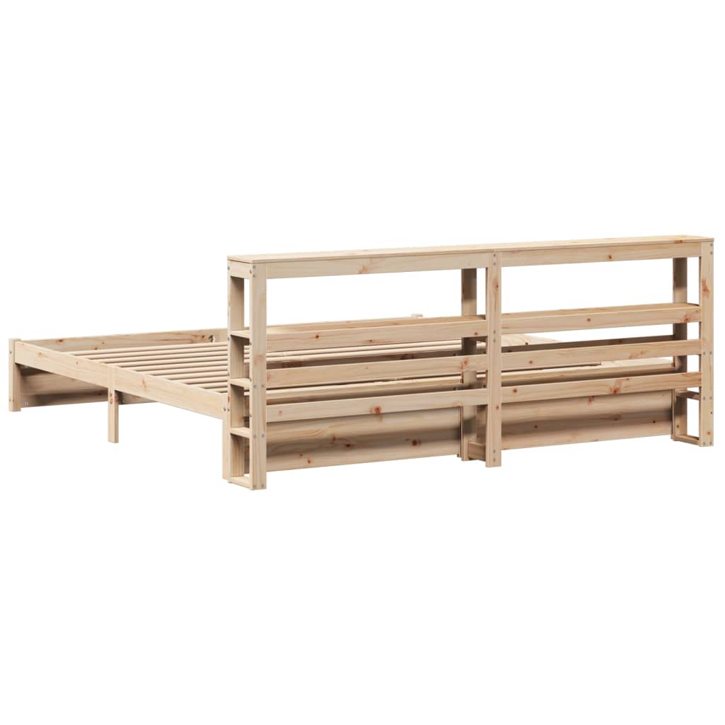 Bed Frame with Headboard without Mattress 200x200 cm
