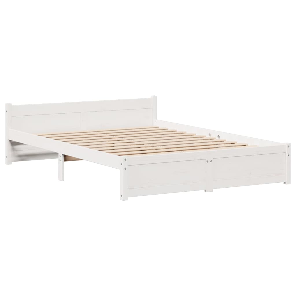 Bed Frame with Headboard without Mattress White 160x200 cm