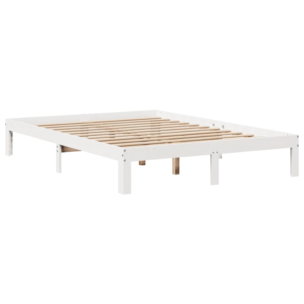 Bed Frame with Headboard without Mattress White 140x200 cm
