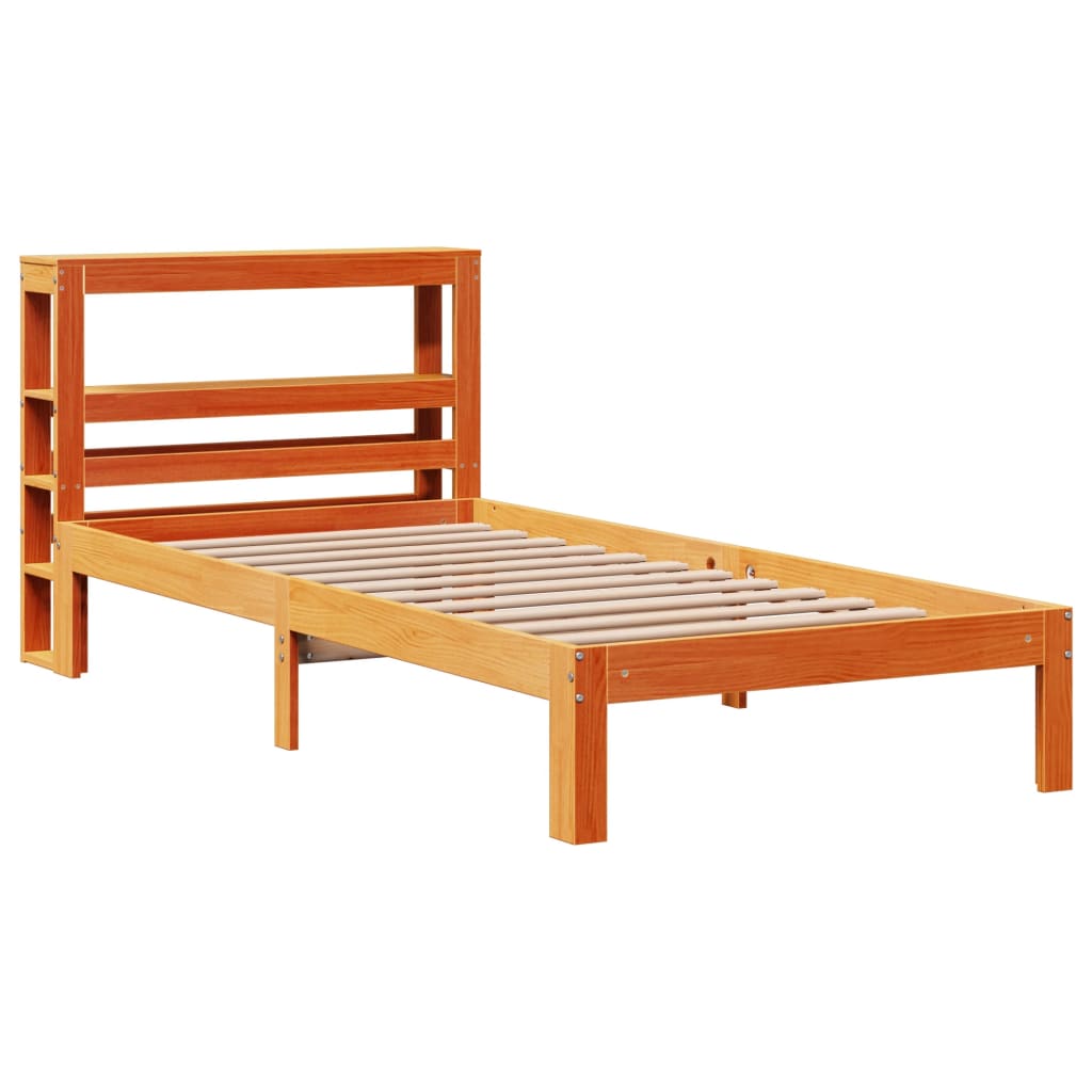 Bed Frame without Mattress Wax Brown 100x200 cm Solid Wood Pine