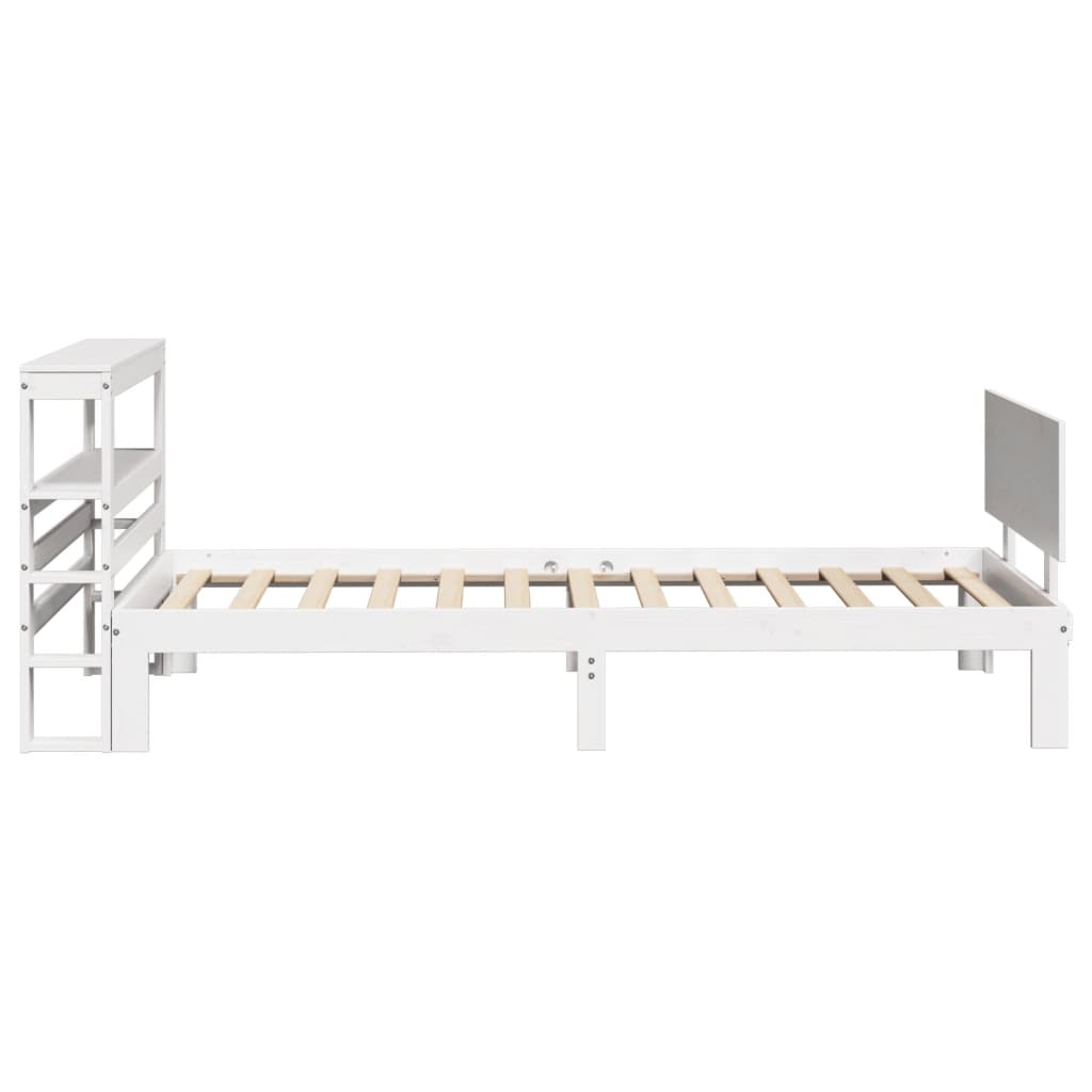 Bed Frame with Headboard without Mattress White 90x190 cm Single