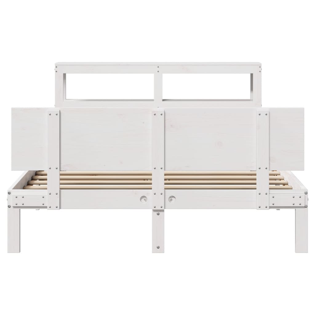Bed Frame with Headboard without Mattress White 160x200 cm