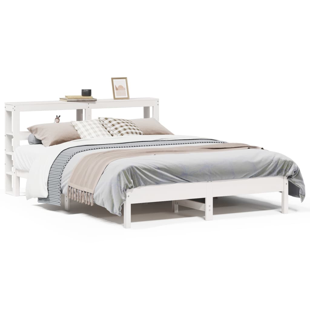 Bed Frame without Mattress White 140x200 cm Solid Wood Pine