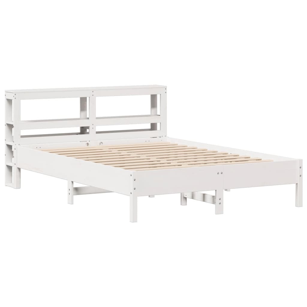 Bed Frame without Mattress White 140x200 cm Solid Wood Pine