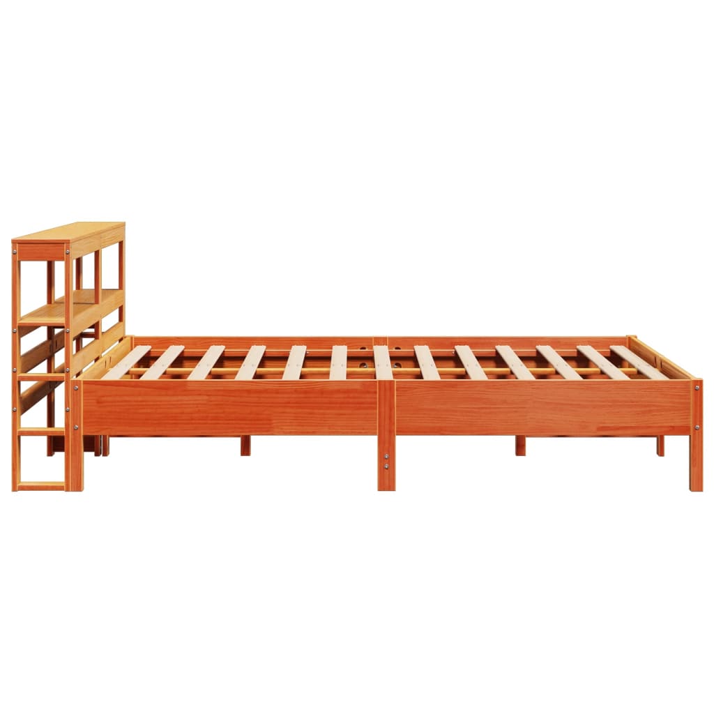 Bed Frame without Mattress Wax Brown 140x200 cm Solid Wood Pine