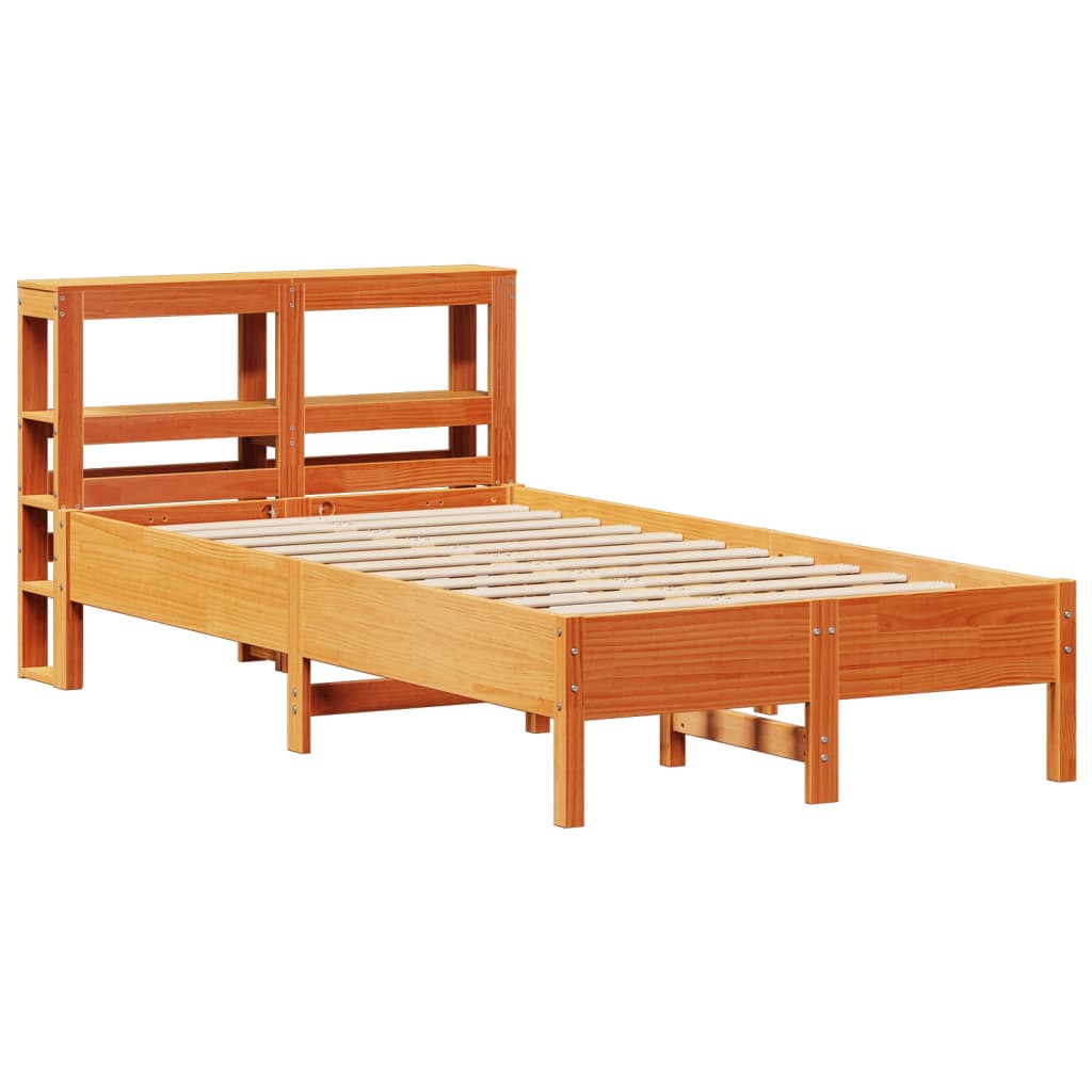 Bed Frame without Mattress Wax Brown 90x200 cm Solid Wood Pine