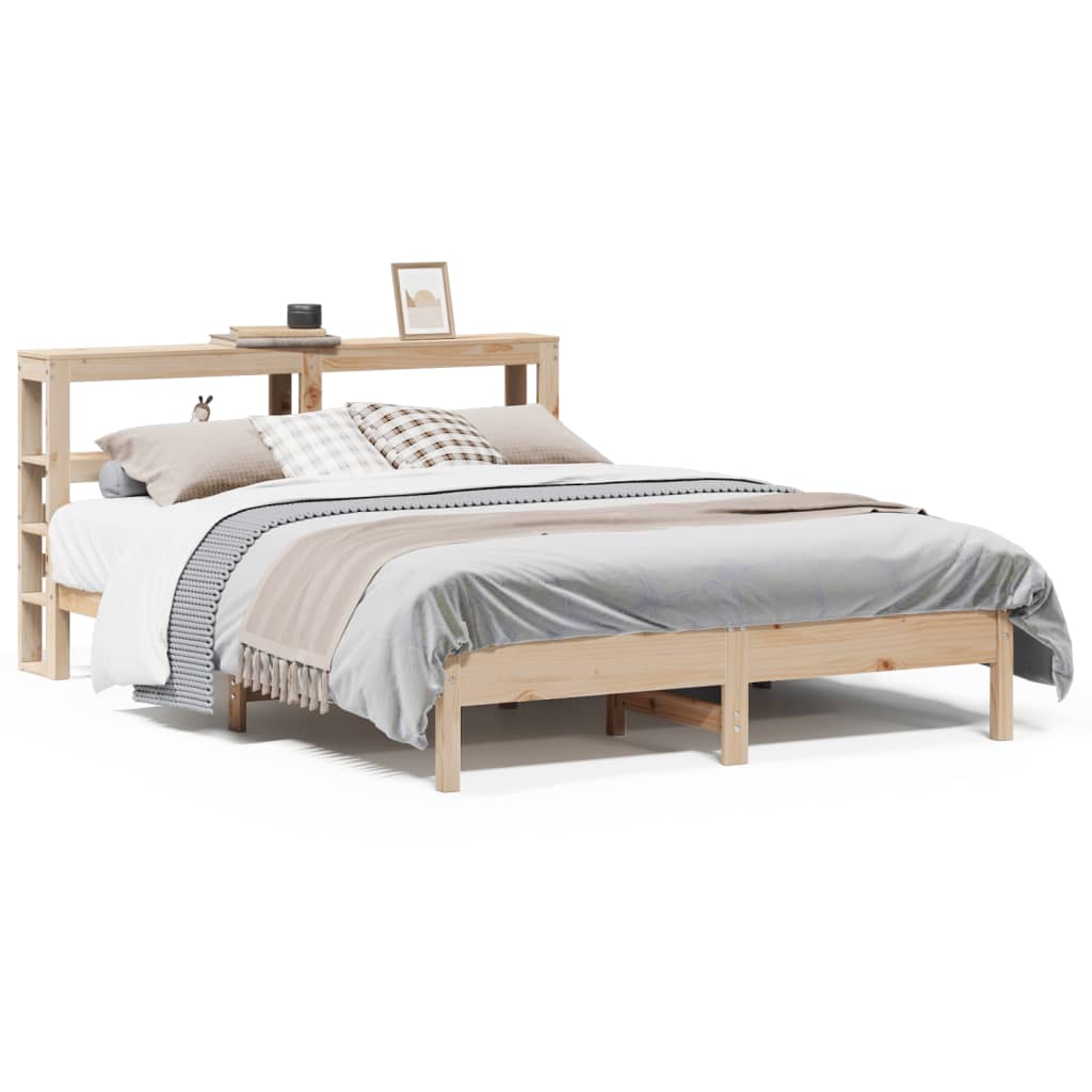 Bed Frame without Mattress 140x190 cm Solid Wood Pine