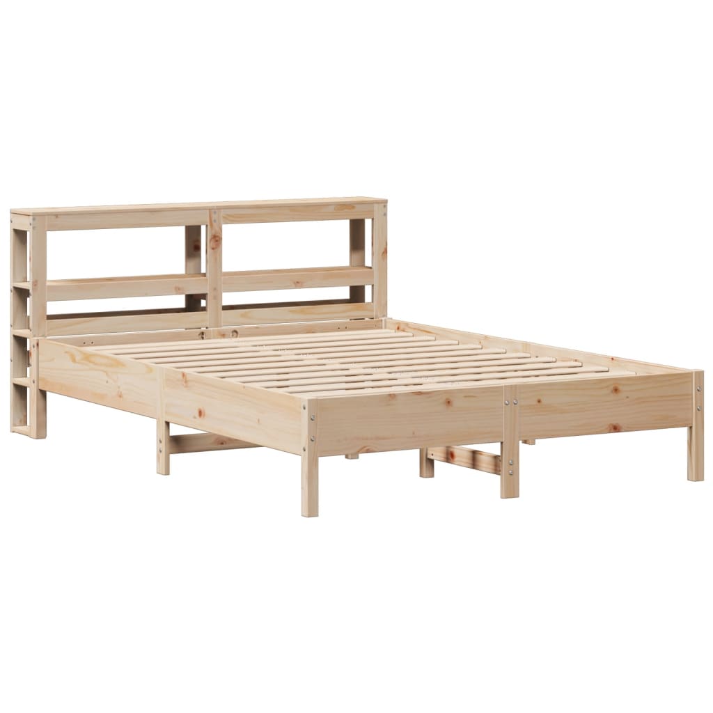 Bed Frame without Mattress 140x190 cm Solid Wood Pine
