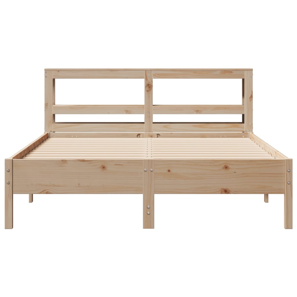 Bed Frame without Mattress 140x190 cm Solid Wood Pine