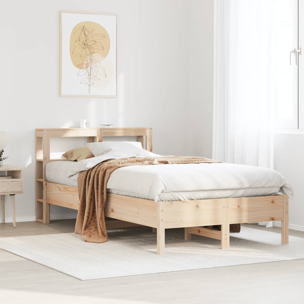 Bed Frame without Mattress 120x190 cm Small Double Solid Wood Pine