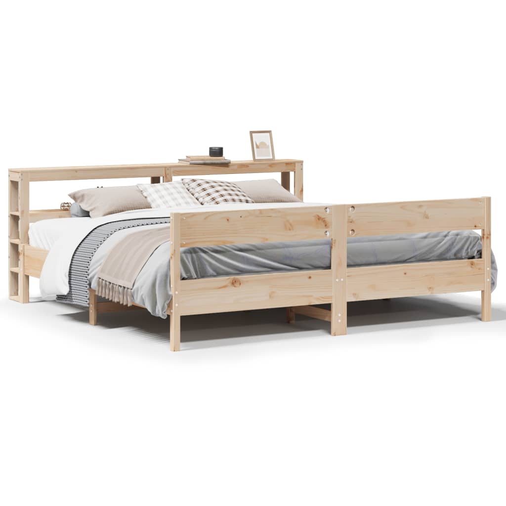 Bed Frame without Mattress 200x200 cm Solid Wood Pine