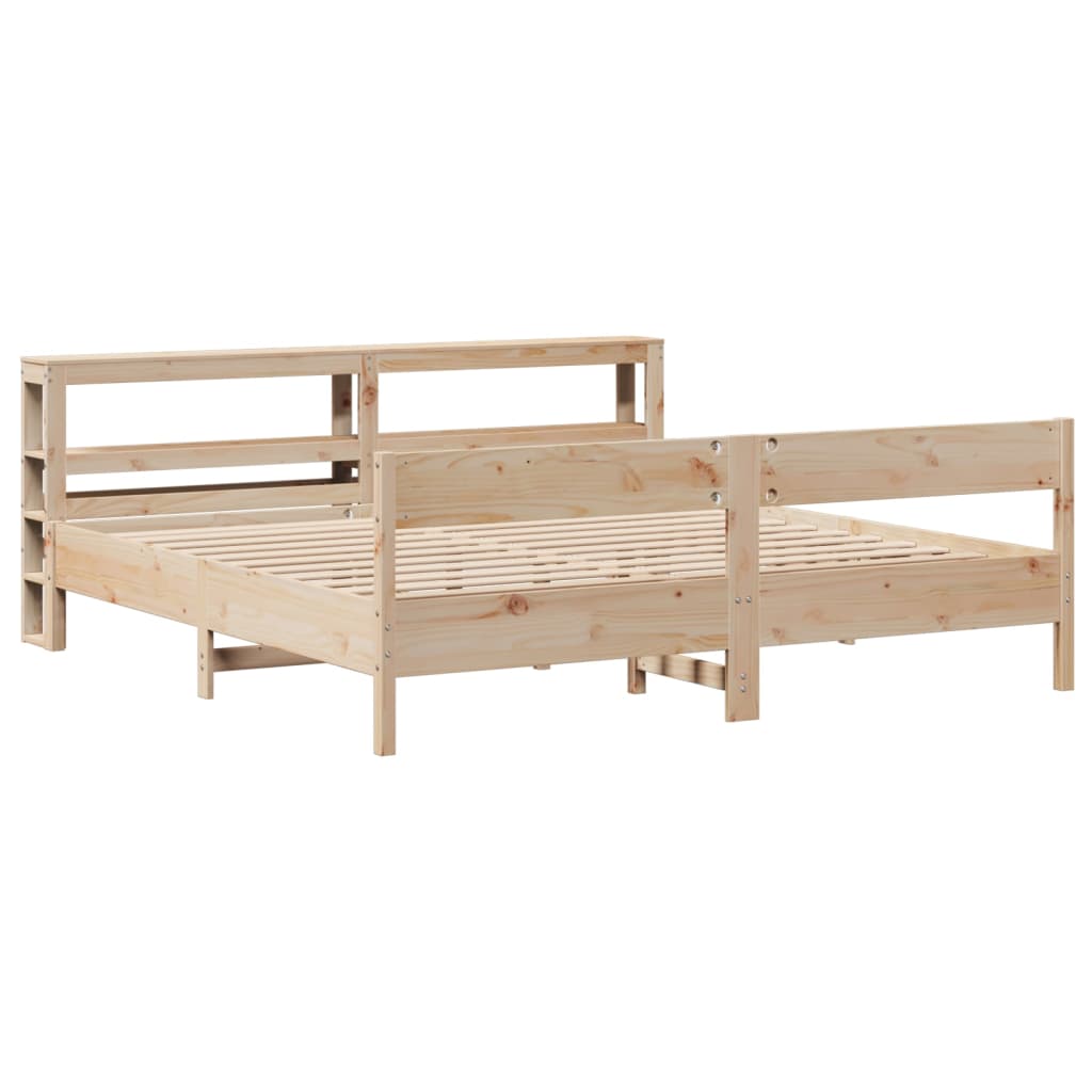 Bed Frame without Mattress 200x200 cm Solid Wood Pine