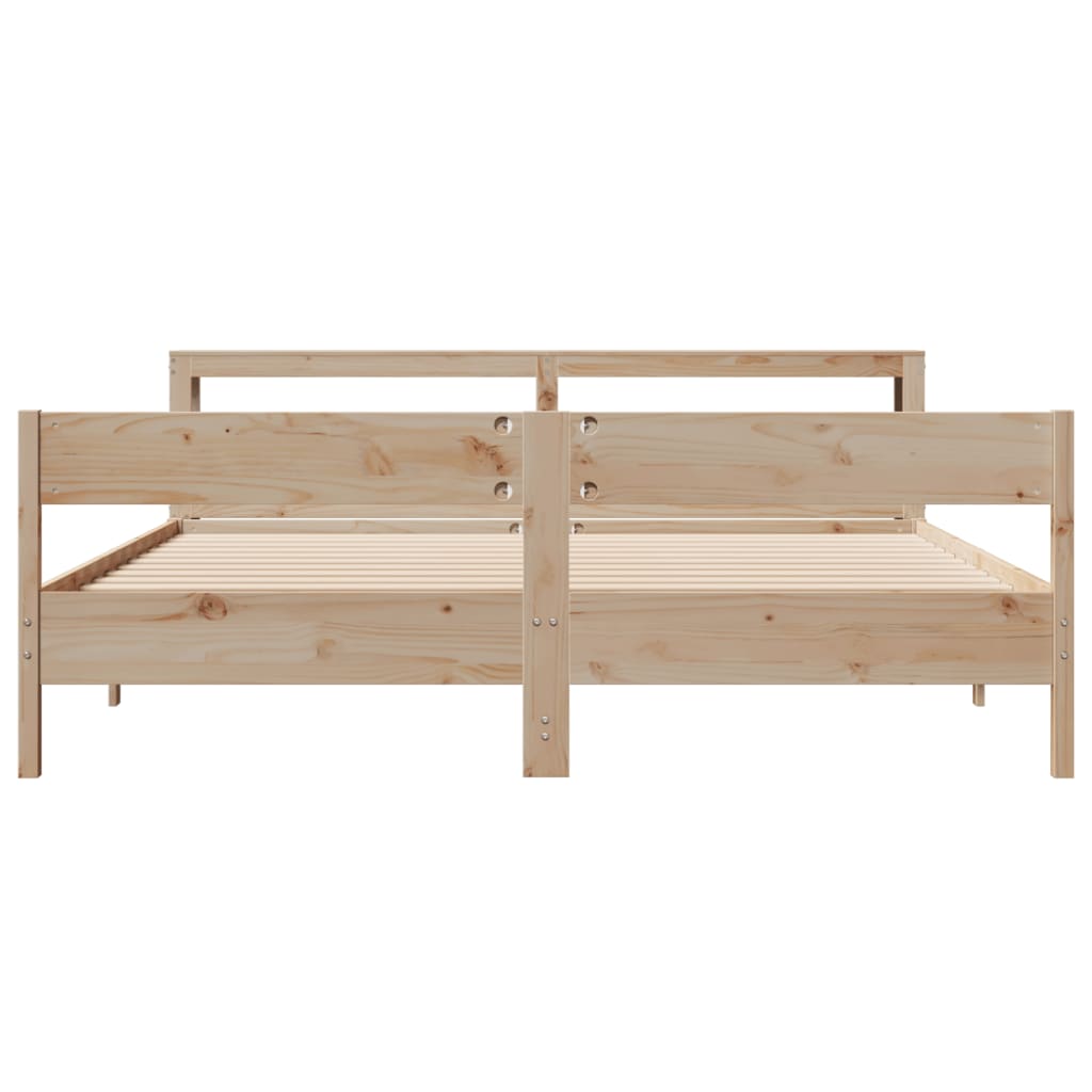 Bed Frame without Mattress 200x200 cm Solid Wood Pine