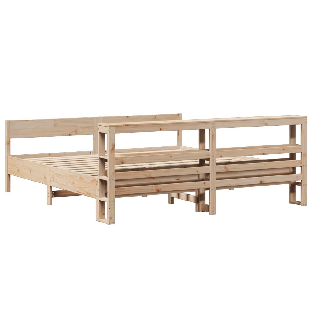 Bed Frame without Mattress 200x200 cm Solid Wood Pine