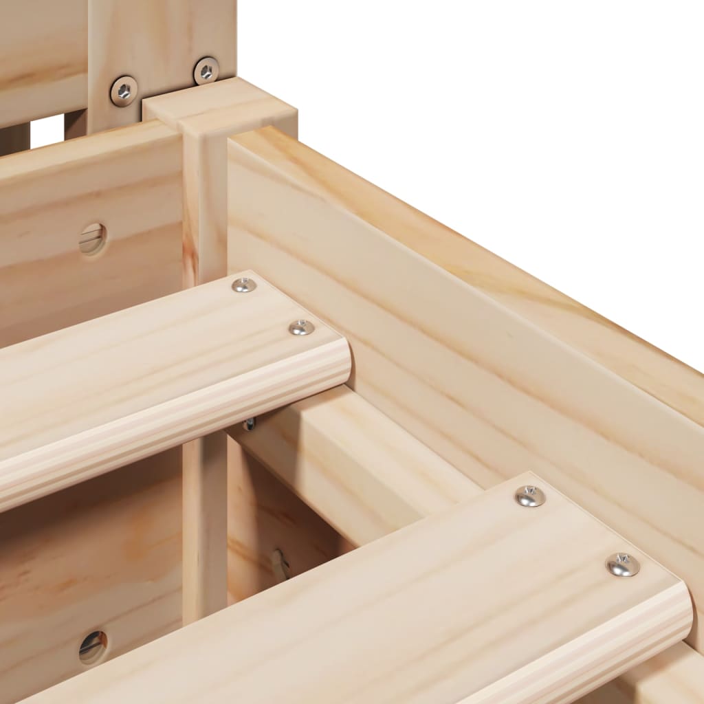 Bed Frame without Mattress 200x200 cm Solid Wood Pine