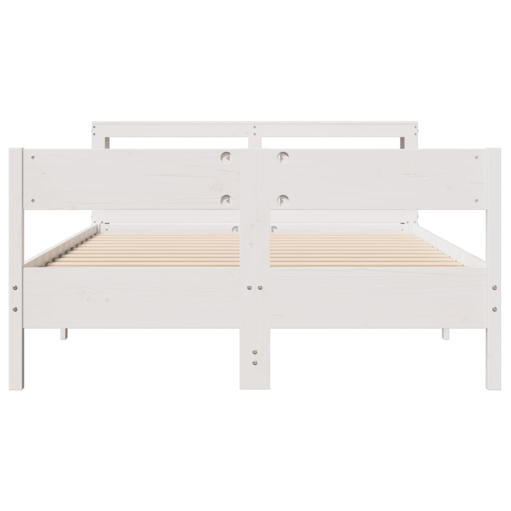 Bed Frame without Mattress White 160x200 cm Solid Wood Pine