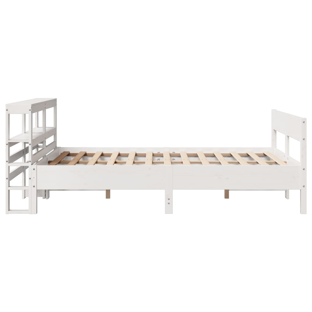 Bed Frame without Mattress White 160x200 cm Solid Wood Pine