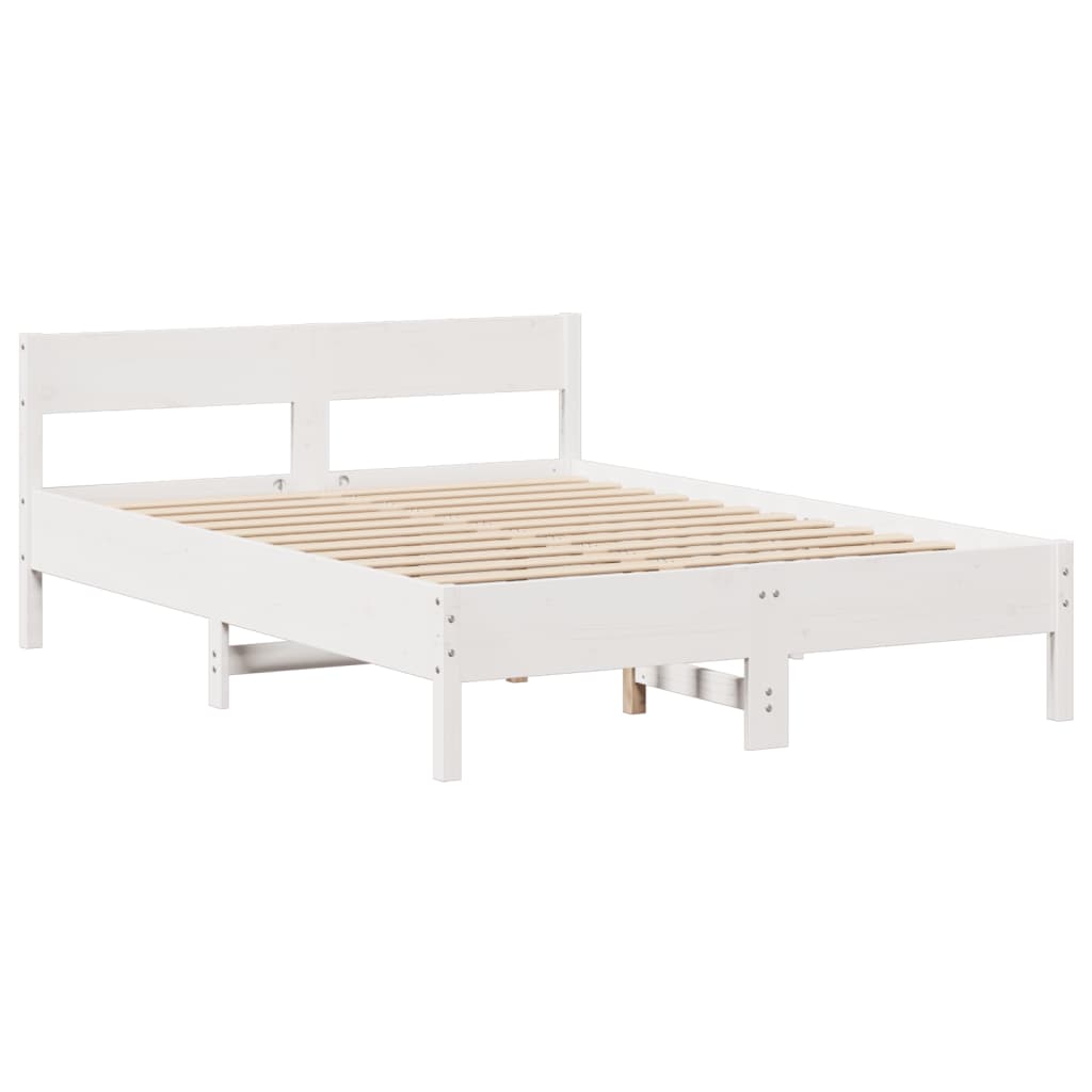 Bed Frame without Mattress White 160x200 cm Solid Wood Pine