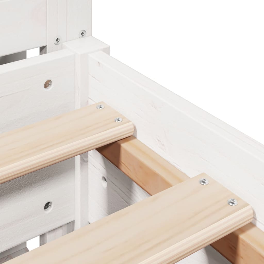 Bed Frame without Mattress White 160x200 cm Solid Wood Pine