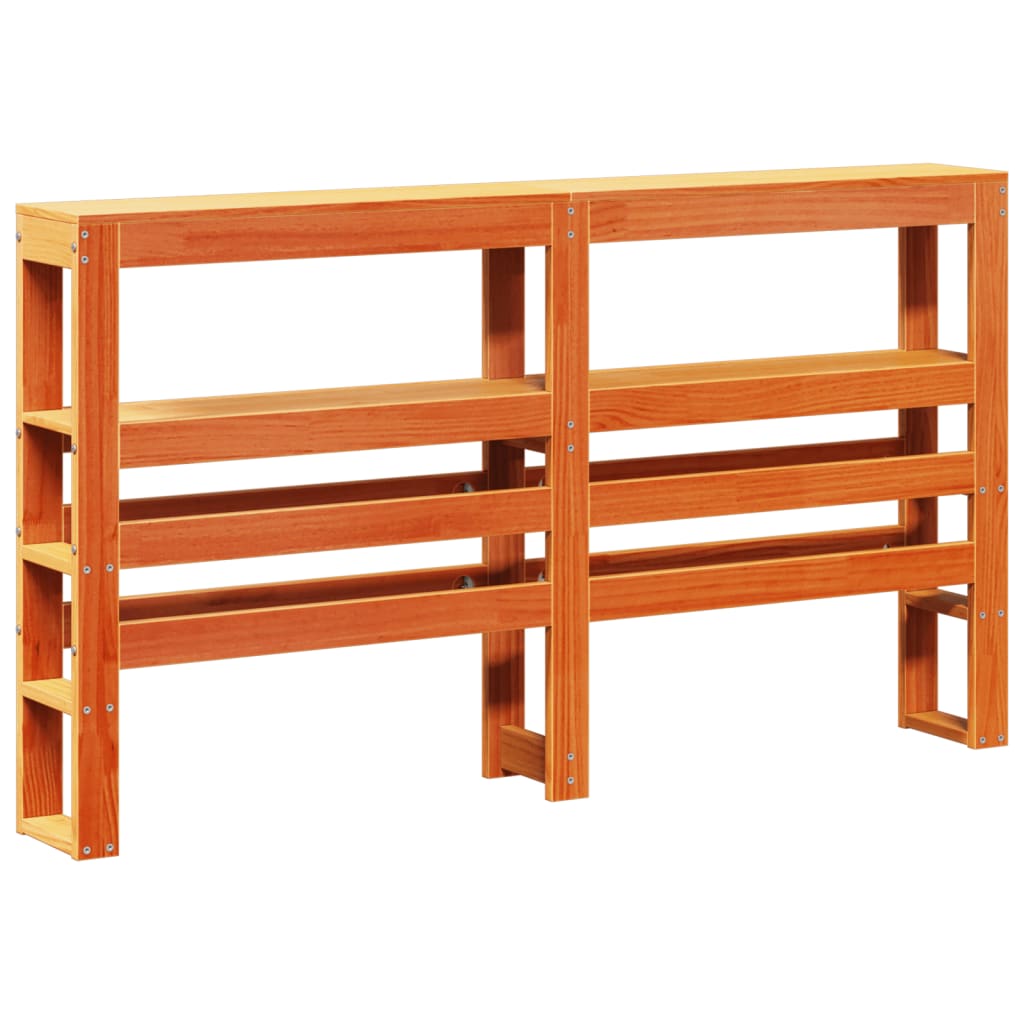 Bed Frame without Mattress Wax Brown 135x190 cm Double Solid Wood Pine