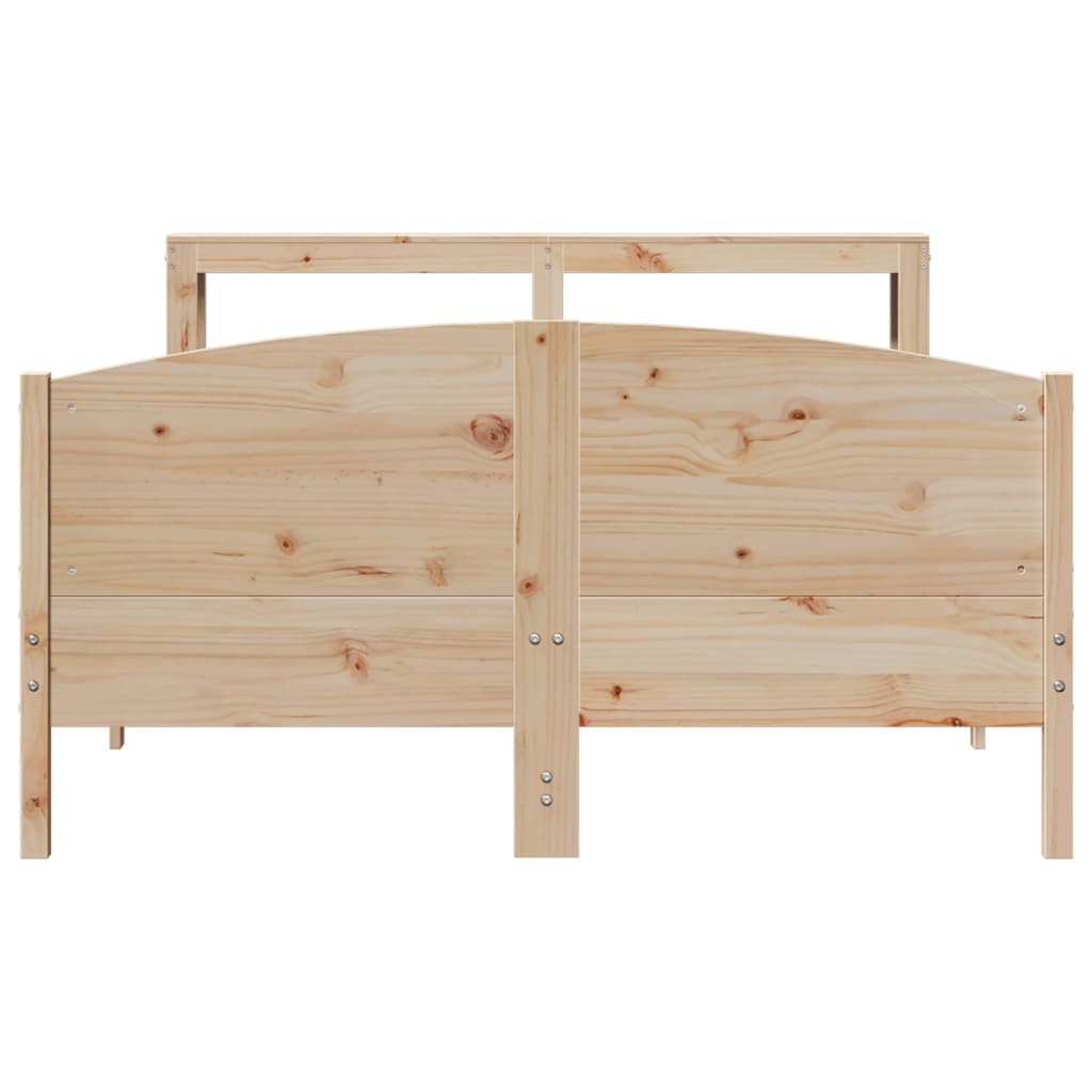 Bed Frame without Mattress 120x200 cm Solid Wood Pine