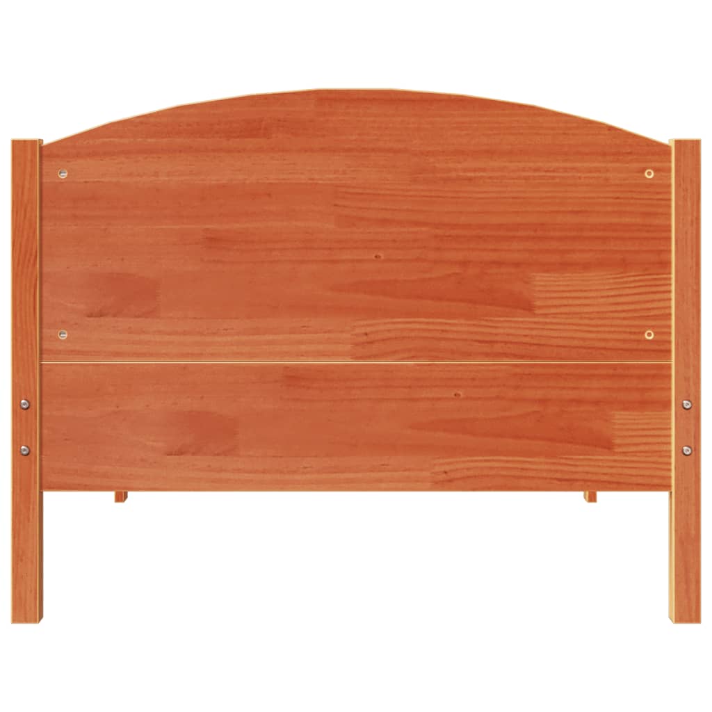 Bed Frame without Mattress Wax Brown 90x200 cm Solid Wood Pine