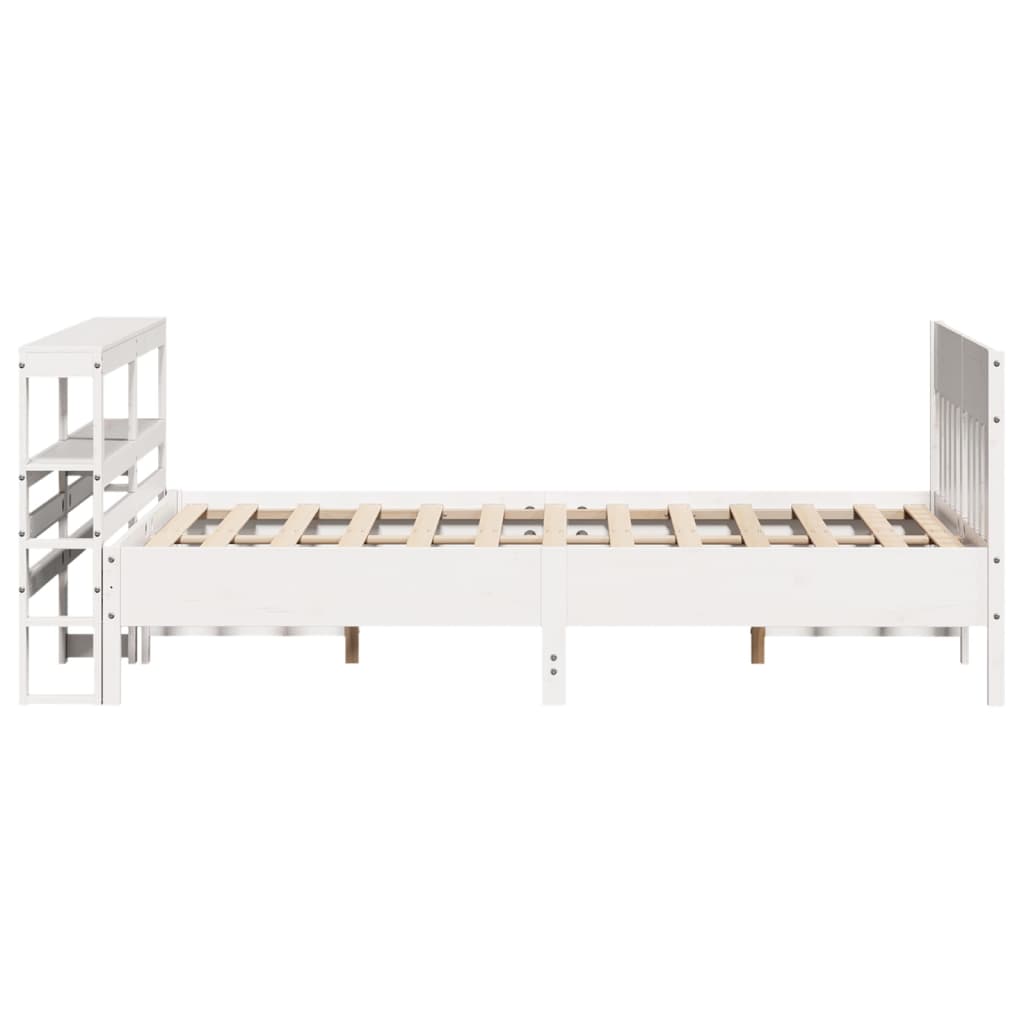 Bed Frame without Mattress White 120x200 cm Solid Wood Pine