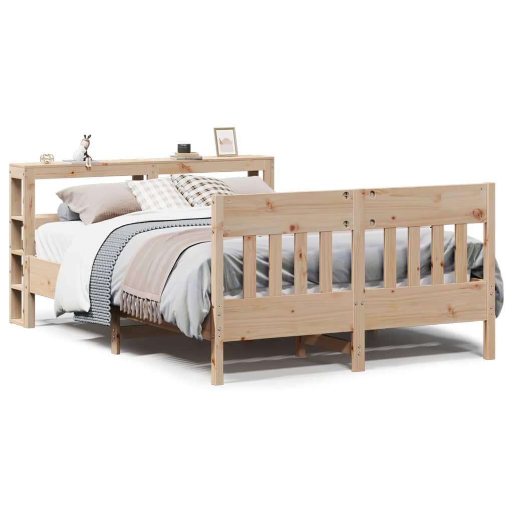 Bed Frame without Mattress 140x190 cm Solid Wood Pine