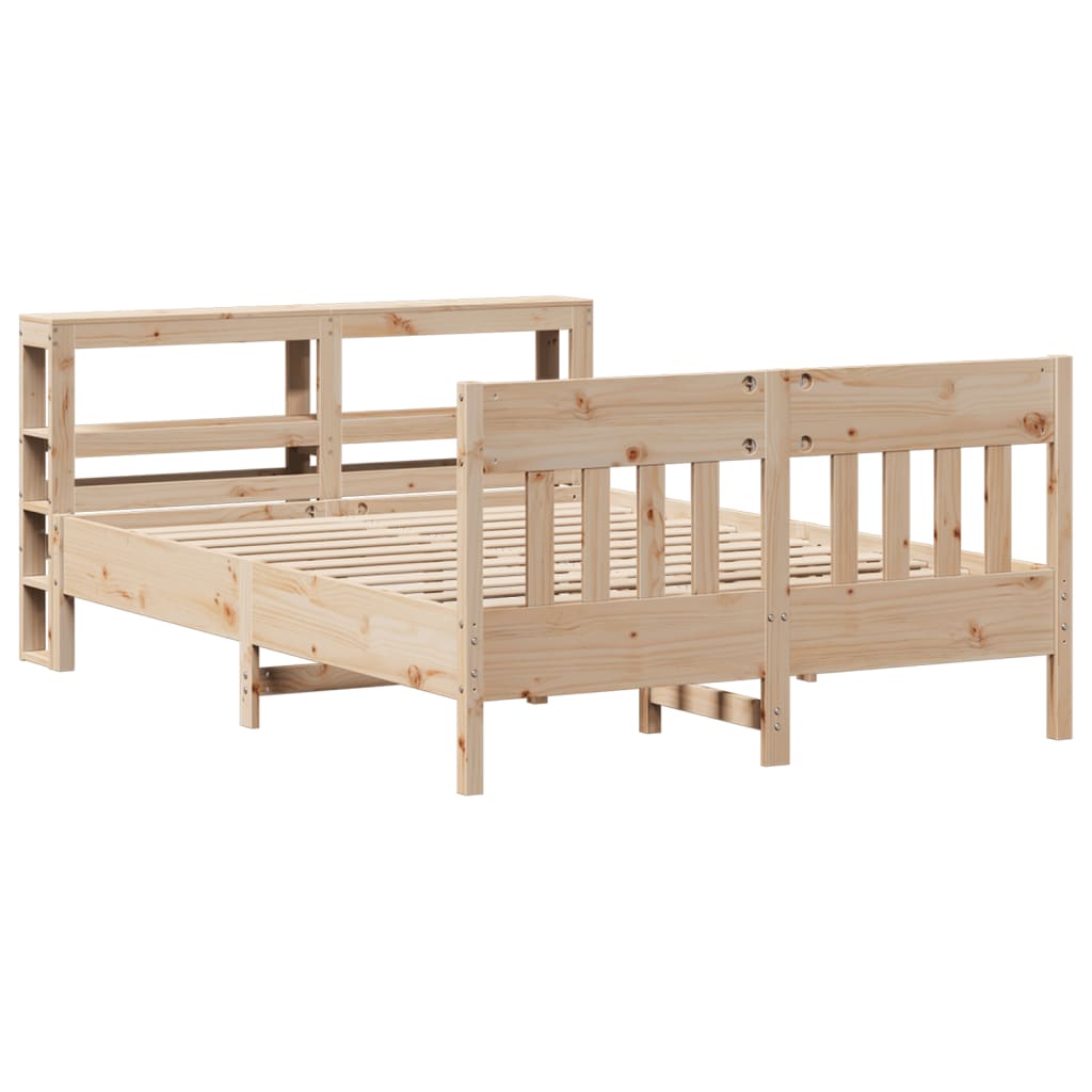 Bed Frame without Mattress 140x190 cm Solid Wood Pine