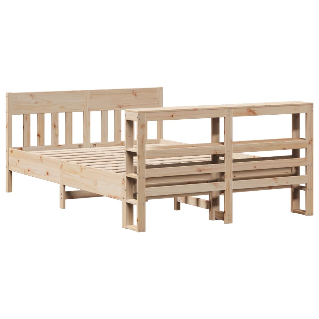Bed Frame without Mattress 140x190 cm Solid Wood Pine