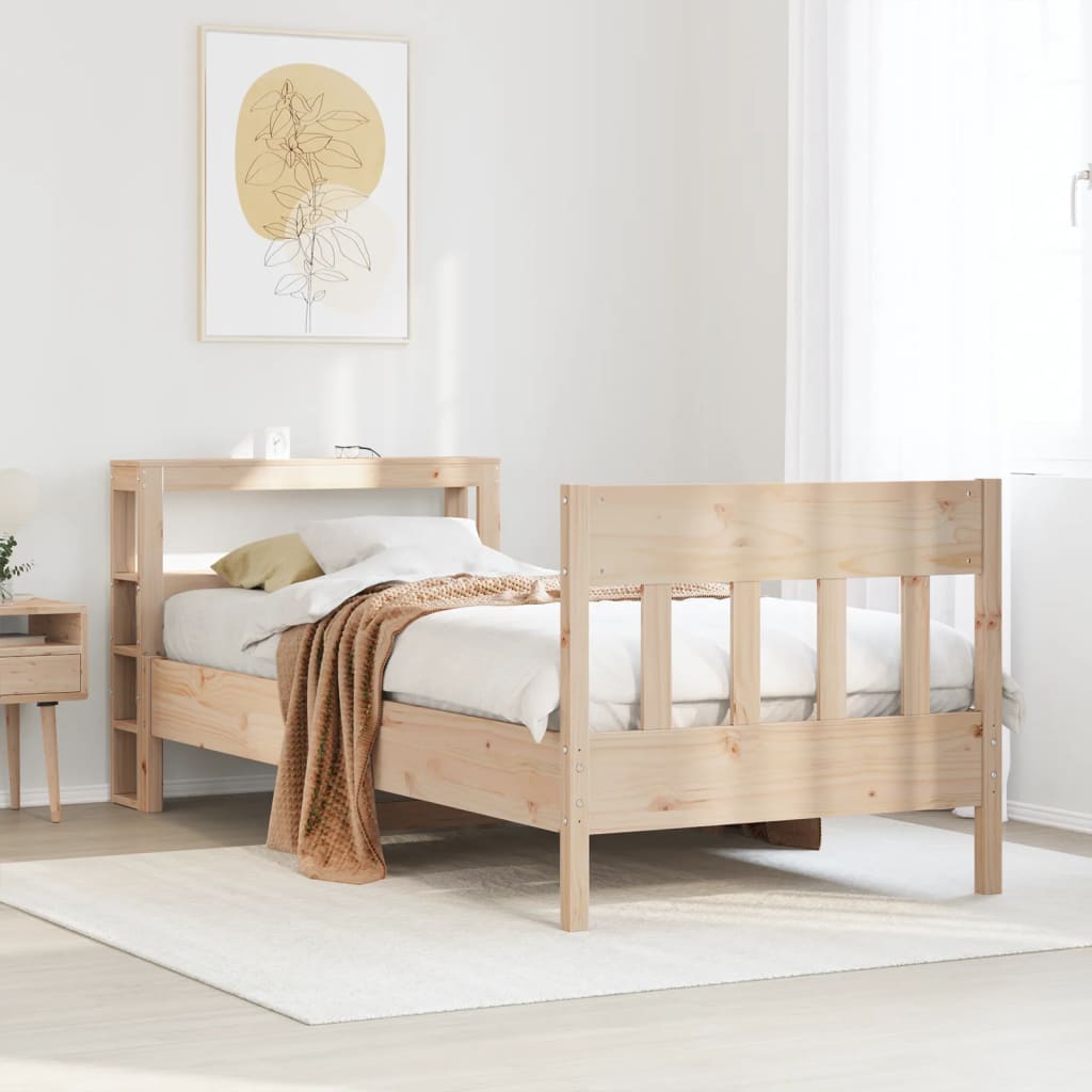 Bed Frame without Mattress 90x190 cm Single Solid Wood Pine