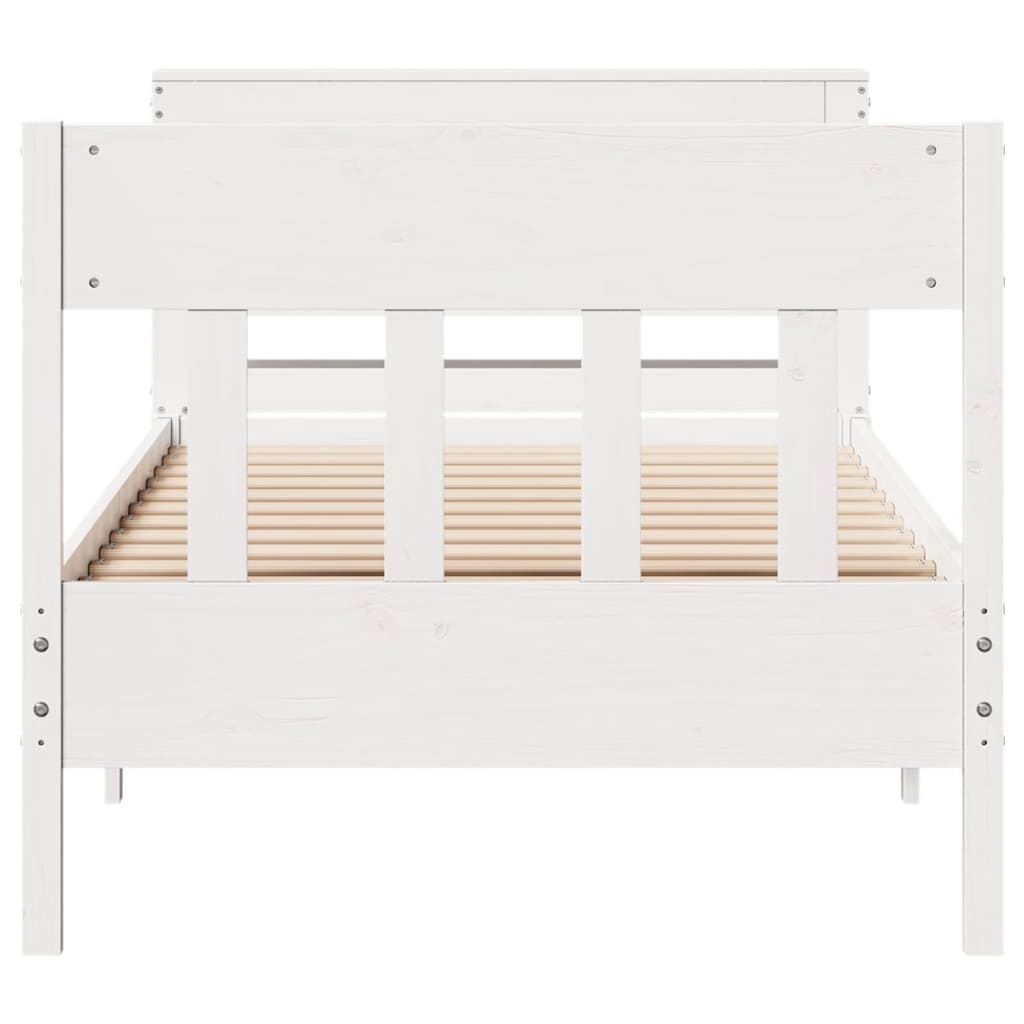 Bed Frame without Mattress White 90x190 cm Single Solid Wood Pine