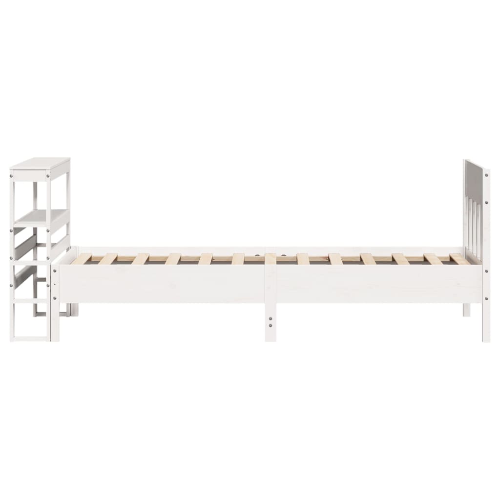 Bed Frame without Mattress White 90x190 cm Single Solid Wood Pine