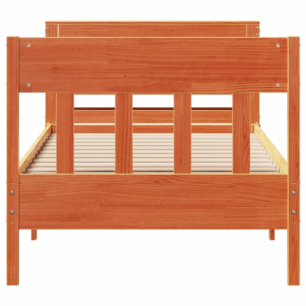 Bed Frame without Mattress Wax Brown 90x190 cm Single Solid Wood Pine