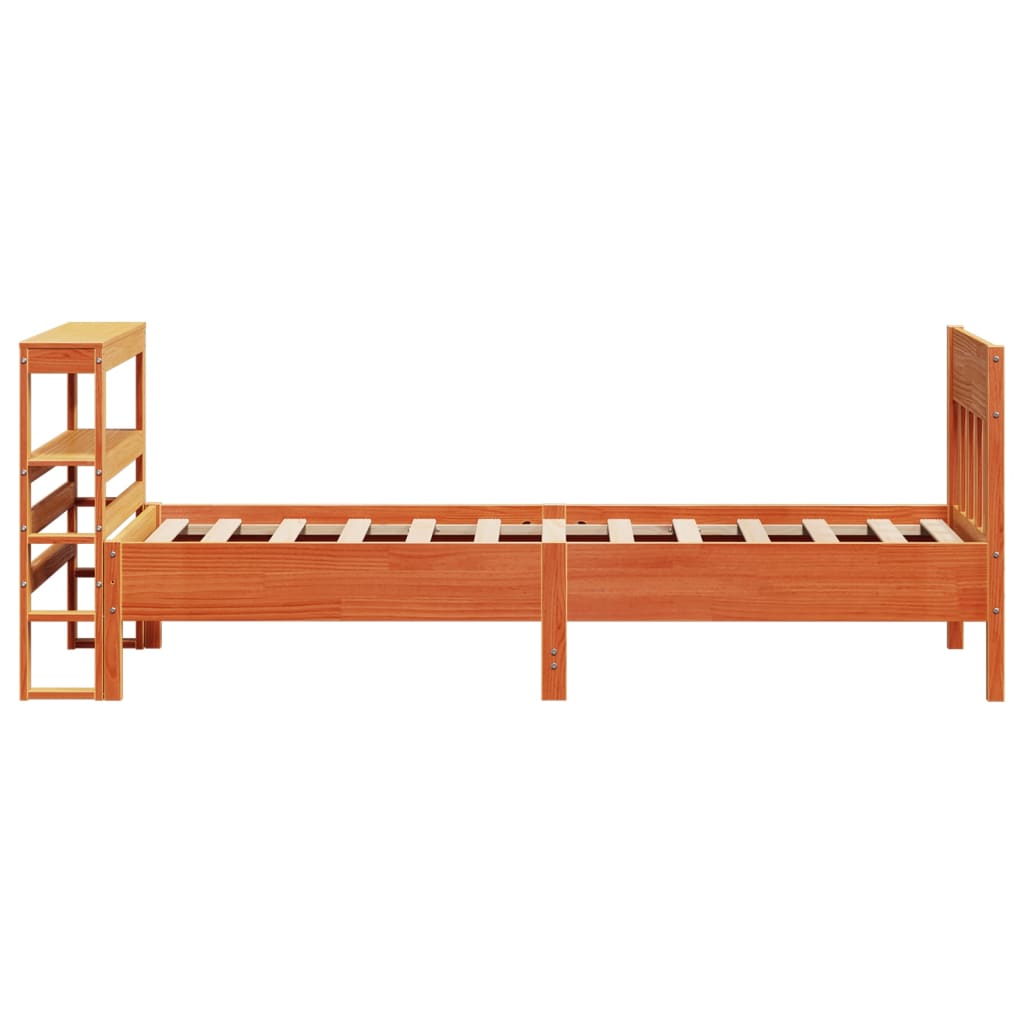 Bed Frame without Mattress Wax Brown 90x190 cm Single Solid Wood Pine