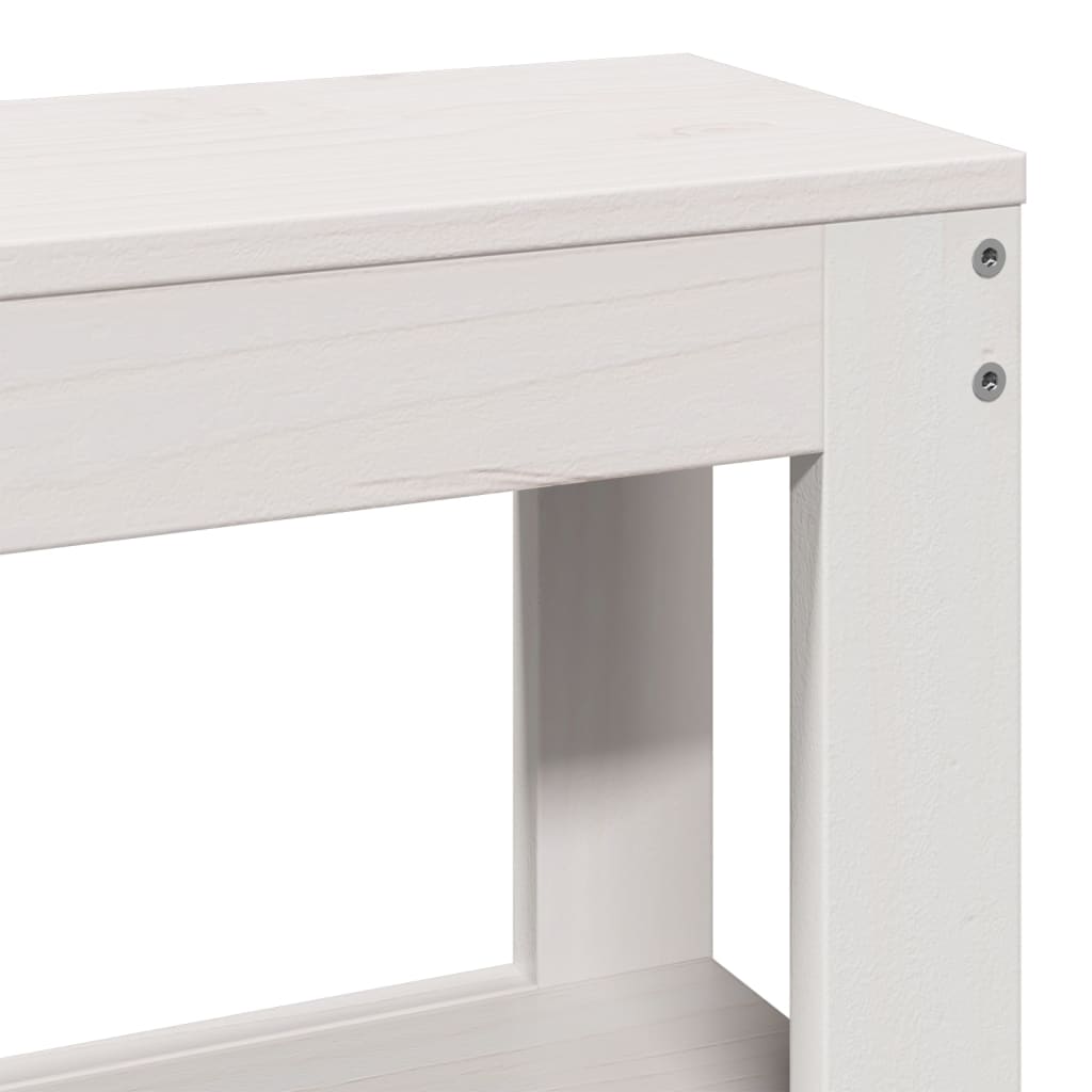 Bed Frame with Headboard White 200x200 cm Solid Wood Pine