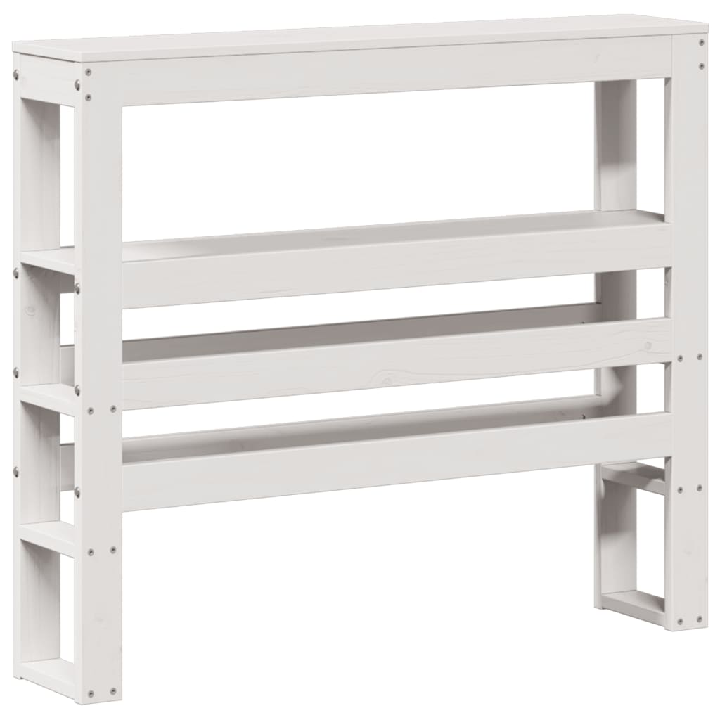 Bed Frame with Headboard White 90x200 cm Solid Wood Pine