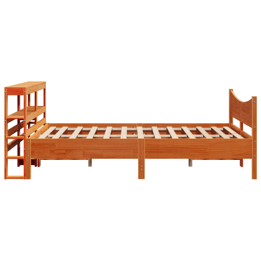 Bed Frame with Headboard Wax Brown 120x190 cm Small Double Solid Wood Pine