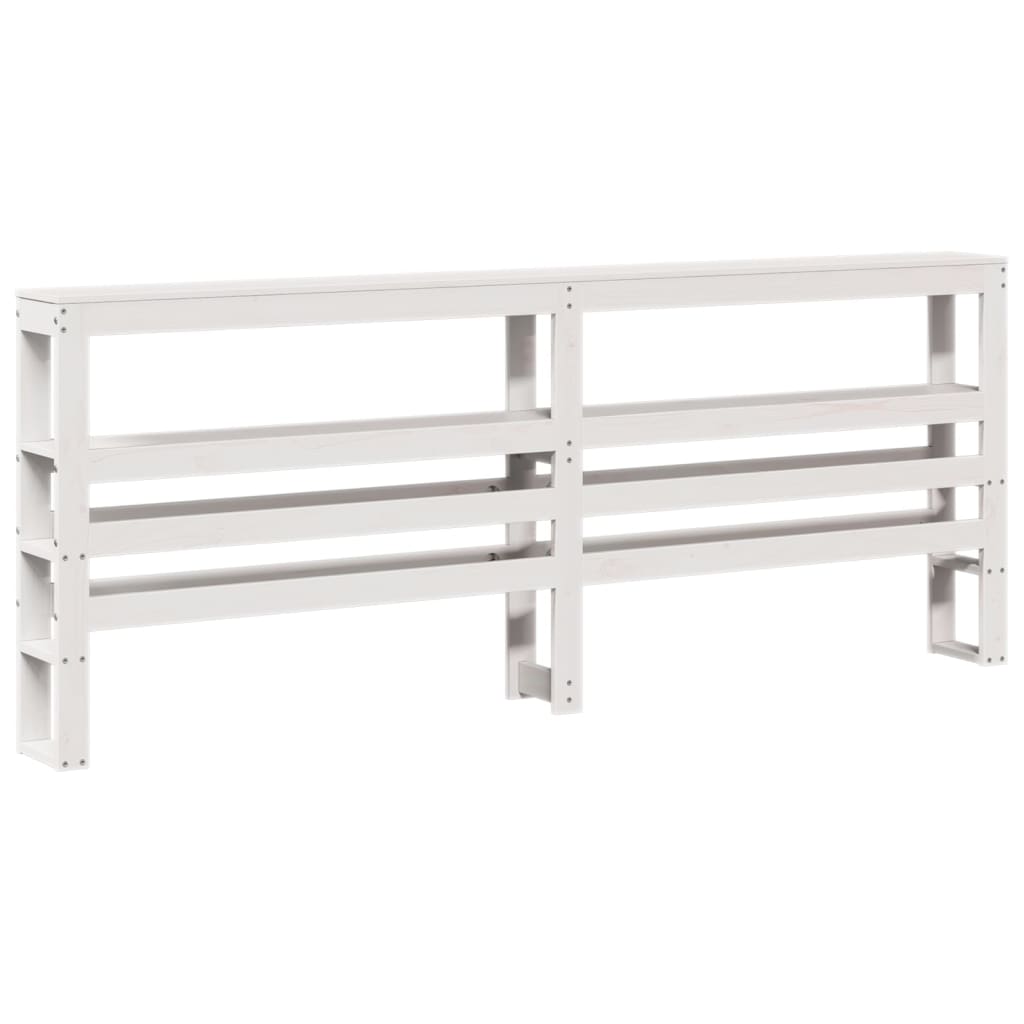 Bed Frame with Headboard White 200x200 cm Solid Wood Pine