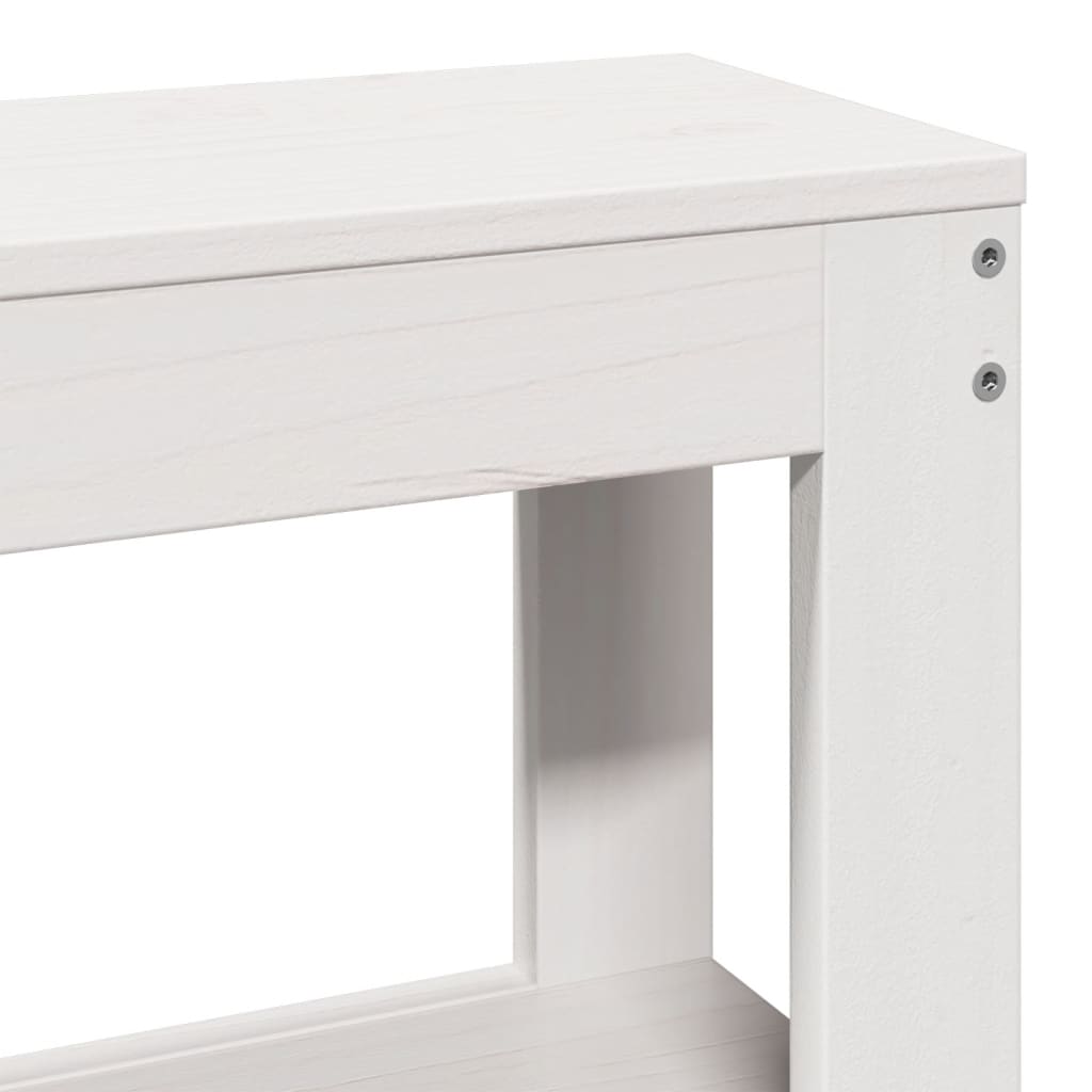 Bed Frame with Headboard White 200x200 cm Solid Wood Pine