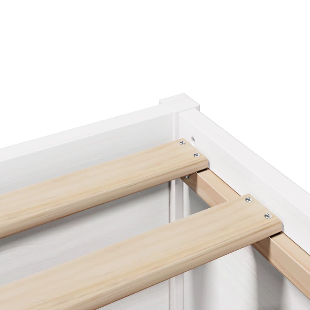 Bed Frame with Headboard White 180x200 cm Super King Solid Wood Pine