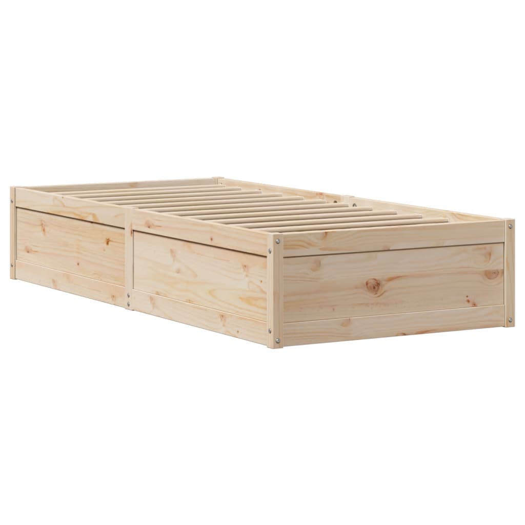 Bed Frame with Headboard 100x200 cm Solid Wood Pine