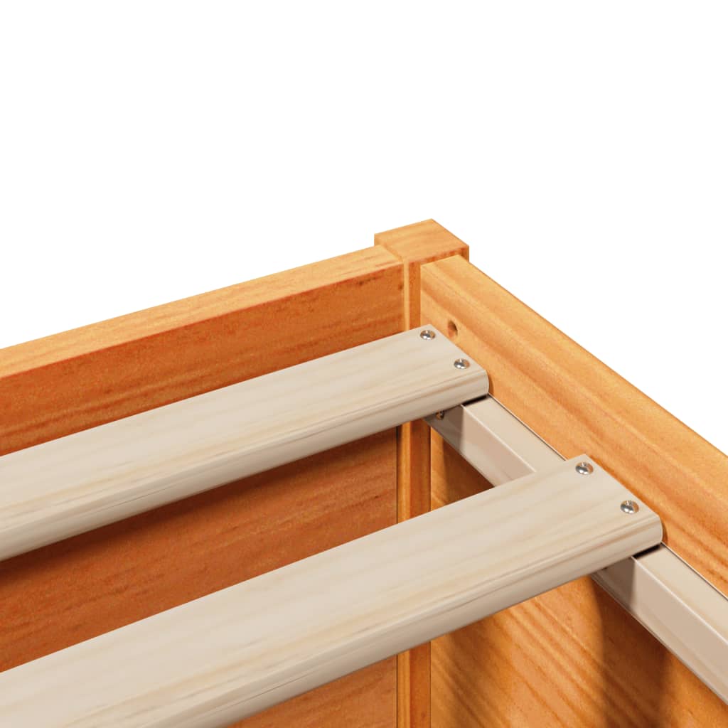 Bed Frame with Headboard Wax Brown 75x190 cm Small Single Solid Wood Pine